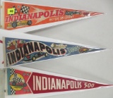 Lot of (3) Vintage 1960s Indy 500 Racing Pennants