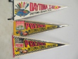 Lot of (3) 1960s- 1970s  Stock Car Racing Speedway Pennants Inc. Daytona &  Pocono