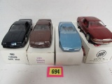 (4) 1980's Promo Cars All Mint in Box Camaro, Corvette, Regal