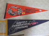 Lot of (2) 1960s Stock Car Racing Speedway Pennants Inc. Daytona & Michigan