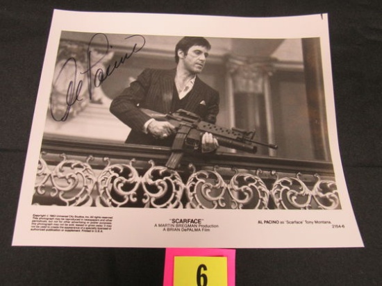 Al Pacino/scarface 8 X 10 Signed Photo