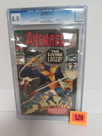 Avengers #34 (1966) Silver Age 1st App. Living Laser Cgc 8.0