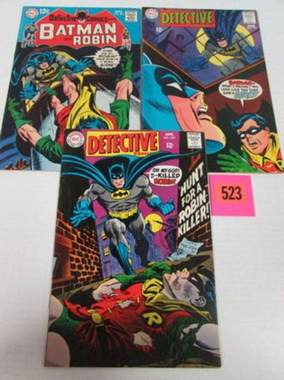 Detective Comics Silver Age Lot #374, 376, 381