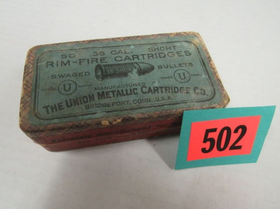 Rare NOS 2 Piece Box (50 Rds) UMC .38 Short w/ Insert