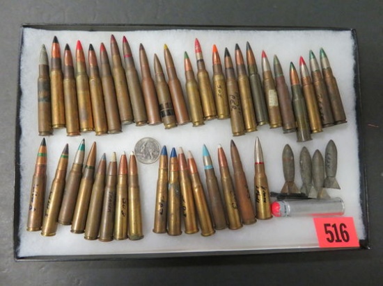 Case Lot of (44) Obscure Collector Military Ammo Cartridges, as shown.