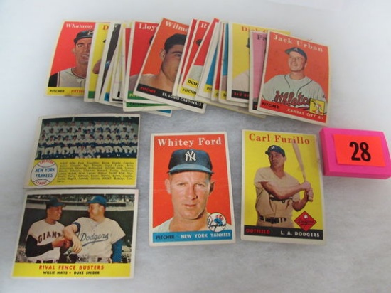 Lot (26) 1958 Topps Baseball Cards W/ Stars