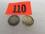 1904 & 1920 Canda 5 Cent Silver