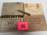 (4) Full Boxes 30-06 Ball Military Cartridges (80 Rounds)