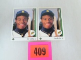 (2) 1989 Upper Deck #1 Ken Griffey Jr. Rc Rookie Cards