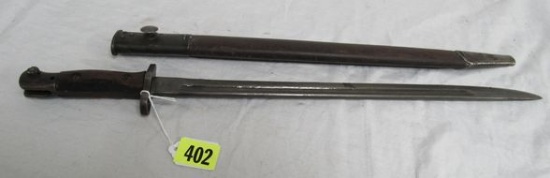 Antique Sanderson Model 1907 Enfield Bayonet w/ Scabbard