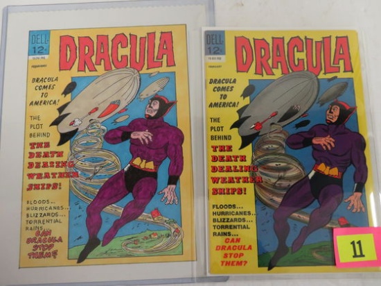 Original Artist Signed Cover Sketch for Dell Dracula #4 Comic Book (Feb 1967) w/ Original Comic