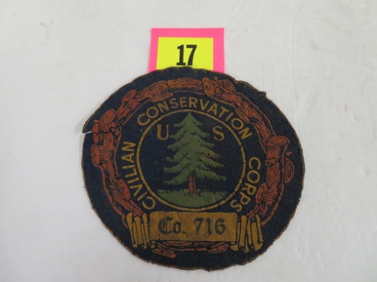 1930s CCC/ Civilian Conservation Corps Camp Co 716 Jacket Patch