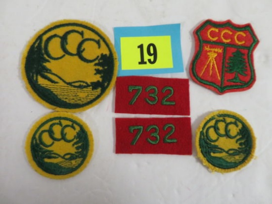 Lot of (6) 1930s CCC / Civilian Conservation Corps Cloth Patches