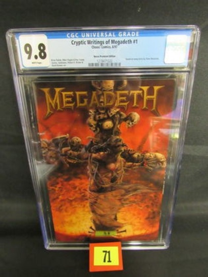 Cryptic Writings Of Megadeth #1 (1997) Necro Premium Edition Cgc 9.8