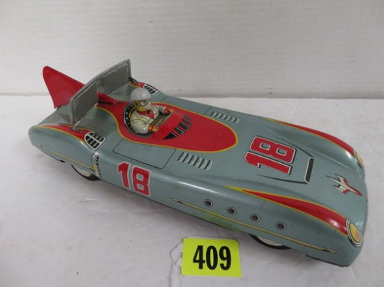Japan Tin Litho Space Age Racer w/ Driver
