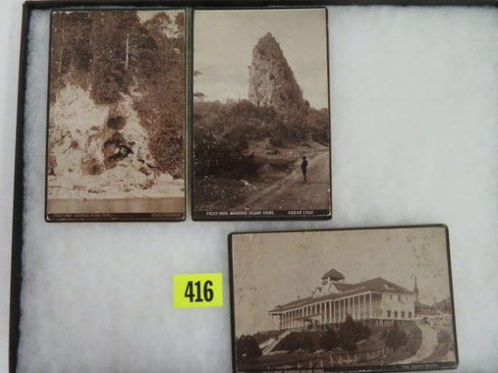 Lot of (3) Foley Bros Mackinac Island, MI Cabinet Card Photos