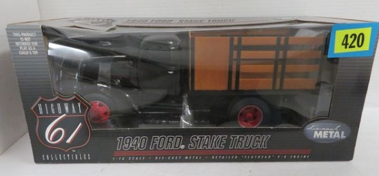 Highway 61 Diecast 1940 Ford Stake Truck, 1:16 Scale