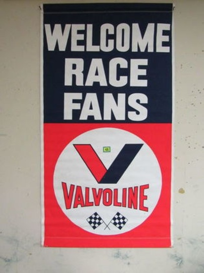 NOS Muscle Car Era Valvoline "Welcome Race Fans" Banner