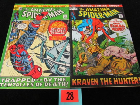 Amazing Spiderman #104 & 107 Early Bronze Age Issues