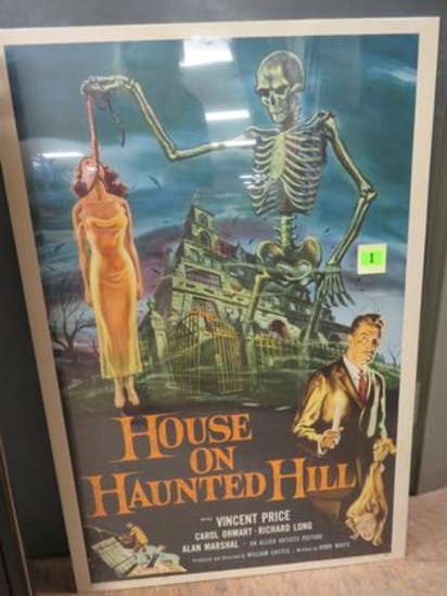 1959 "House on Haunted Hill" Vincent Price 1 Sheet Movie Poster