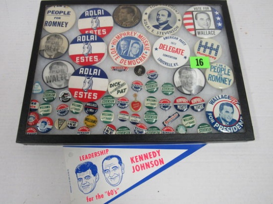 Collection of Vintage Political / Campaign Buttons Etc