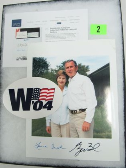 George W. Bush & Laura Bush Signed 8 x 10 Photo