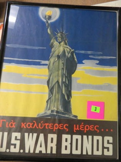 Vintage Authentic Russian US War Bonds Statue of Liberty Poster