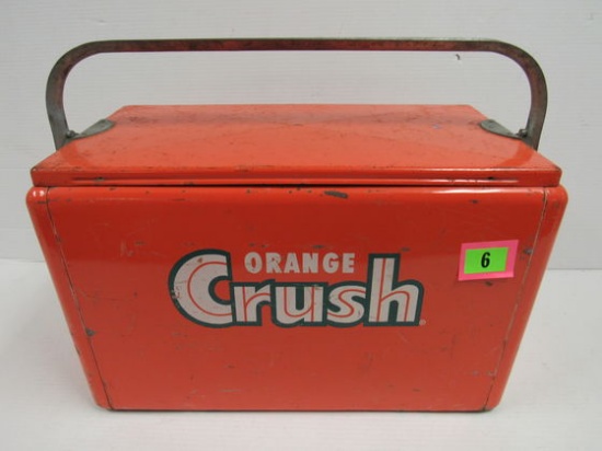 Antique Orange Crush Metal Advertising Ice Chest Cooler