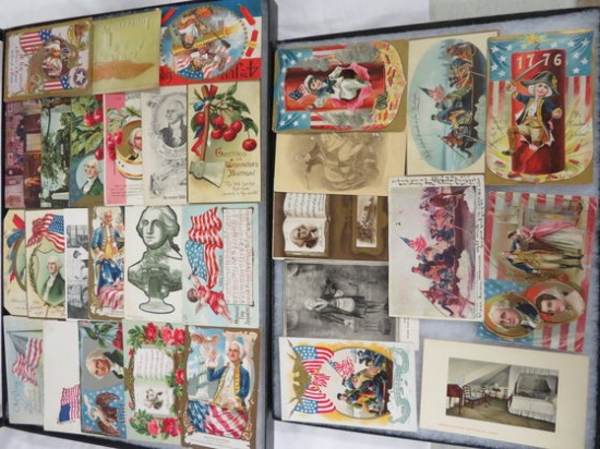 Grouping of (30) Antique and Vintage Patriotic Postcards, Most w/ George Washington