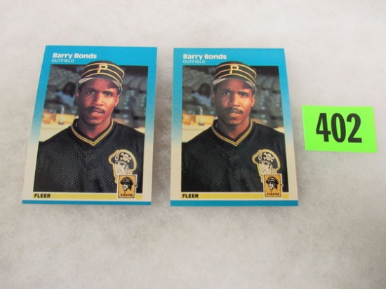 (2) 1987 Fleer #604 Barry Bonds Rc's Glossy & Regular