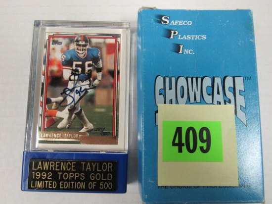 1992 Topps Gold Lawrence Taylor Signed Auto /500