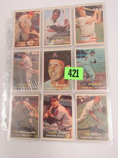 Lot Of (36) 1957 Topps Baseball Cards