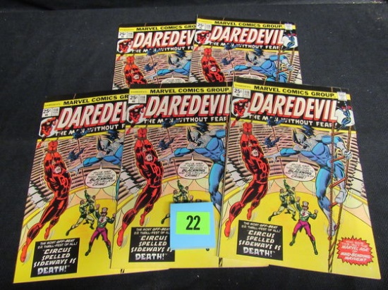 Lot (5) Daredevil #118 (1975) Bronze Age Distributor Backstock