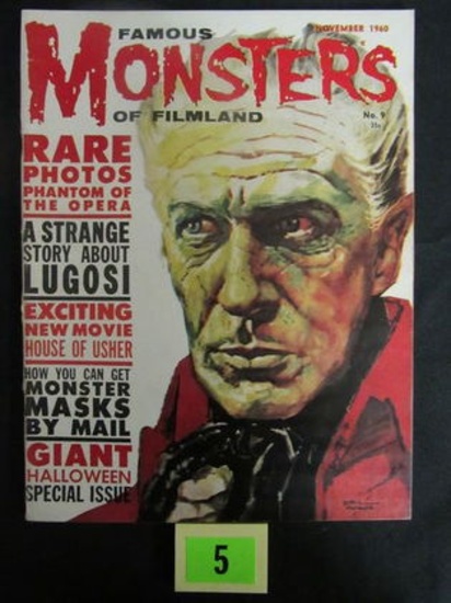Famous Monsters Of Filmland #9 (1960) Rare Silver Age Vincent Price Issue