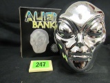 Excellent Matscot Industries Chrome Plastic Alien Head Bank Mib