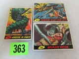 Lot (3) Original 1962 Topps Mars Attacks Cards #4, 28, 41