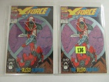 Lot (2) X-force #2 (1991) Key End Appearance Deadpool