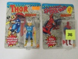 Vintage 1991 Toybiz Marvel Super Heroes Thor & Spiderman Figures Moc