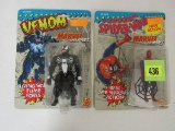 Vintage 1991 Toybiz Marvel Super Heroes Venom & Spiderman Figures Moc