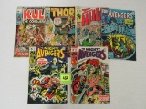 Marvel Late Silver Age Lot (6) Avengers, Hulk, Thor