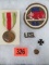 WWI Mexican Service Lot Inc. State Guard Patch, Service Medal and Pins