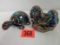 Lot of (2) Fenton Carnival Glass Animals Inc. Puppies and Turtle