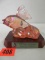 Fenton Carnival Glass Koi Fish w/ Display Base