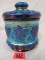 Beautiful Fenton Favrene Grape and Cable Tobacco Jar