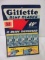 Vintage Gillette Blue Blade Razor Blades Store Display Easel Back Sign NOS