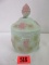 Fenton Lotus Mist Burmese Grapes and Leaves Covered Jar