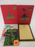 Collection of U.S. Marine Corps Items Inc. Yearbooks, Manual, and Discharge