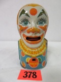 Vintage J. Chein Tin Litho Clown Bank