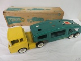 Vintage Structo Pressed Steel Auto Transport Truck w/ Original Box