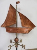 Vintage Brass and Copper Sailboat Weather Vane